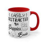 Easily Distracted By Puppies And Books Coffee Mug