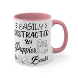 Easily Distracted By Puppies And Books Coffee Mug