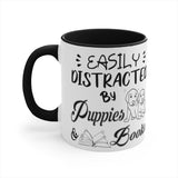 Easily Distracted By Puppies And Books Coffee Mug