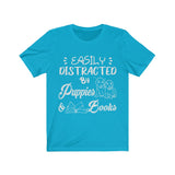 Easily Distracted By Puppies And Books Unisex T-Shirt